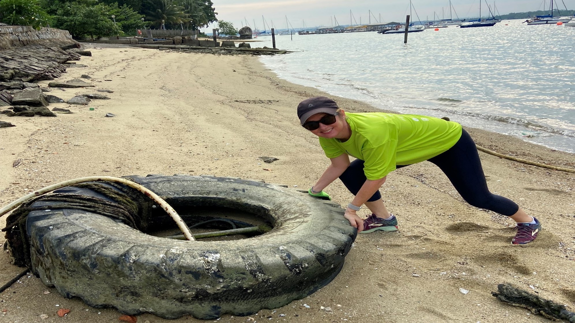 Georgia cleaning up Changi Beach